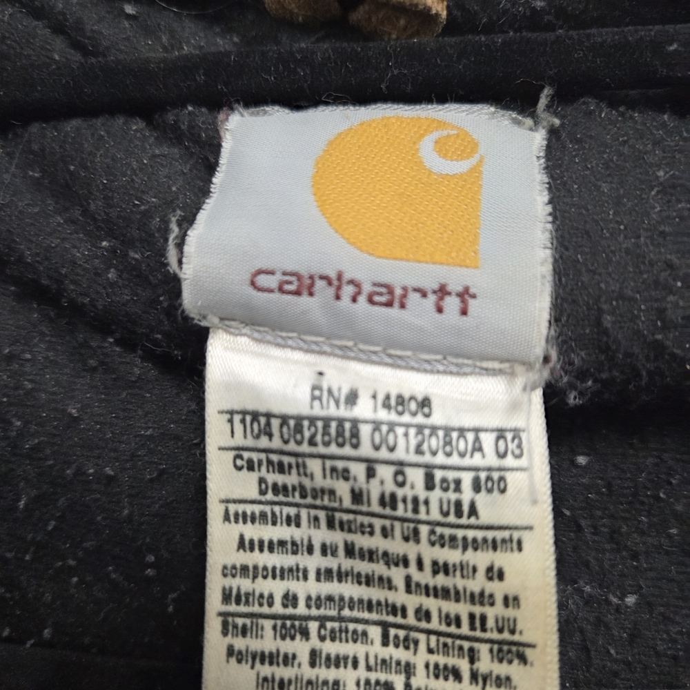 Vintage Carhartt J130 Brown Hooded Duck Brown Canvas Hooded Jacket Size Large - Picture 8 of 9